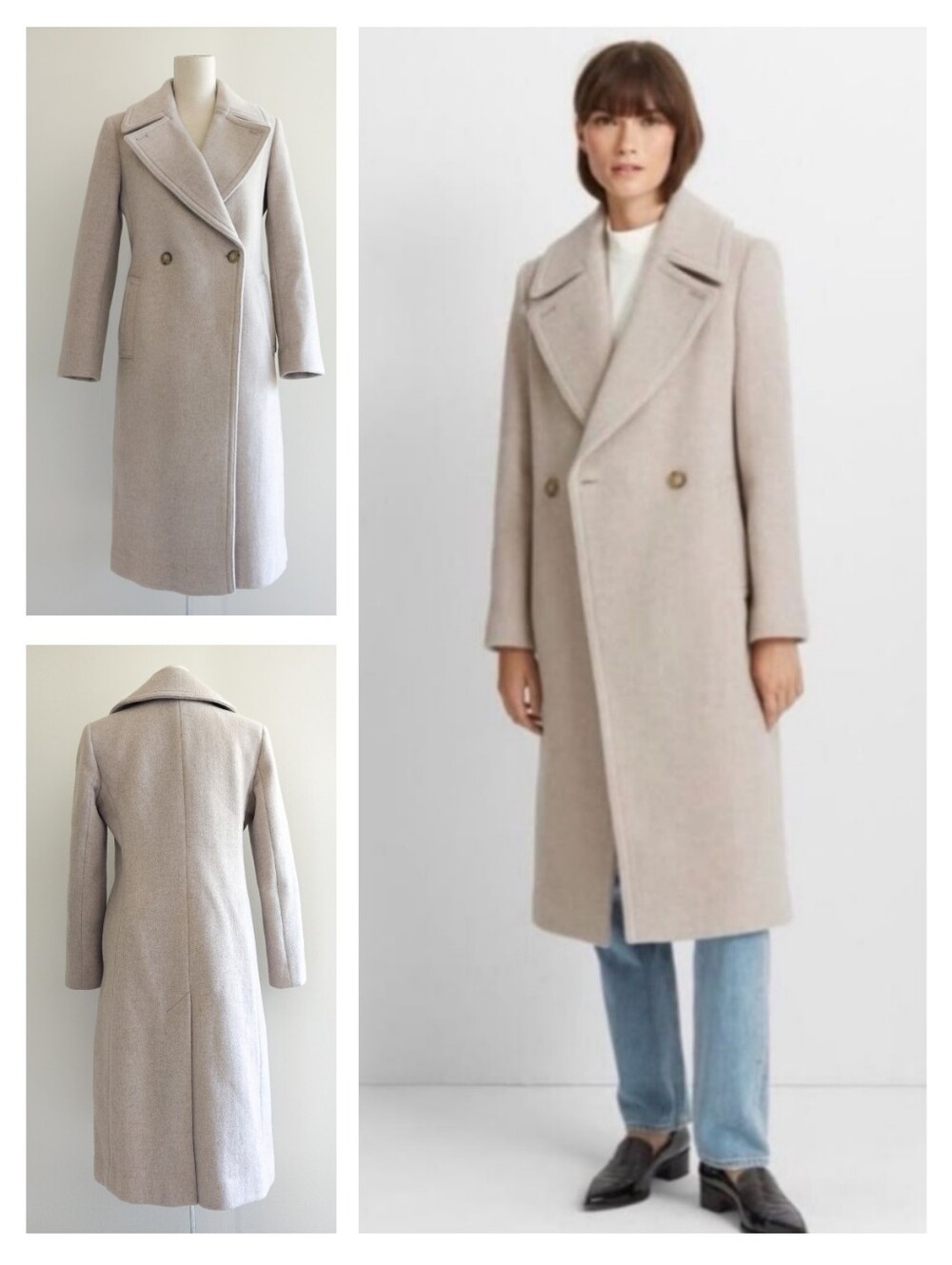 Club Monaco Daylina Wool Double Breasted Long Winter Coat